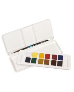 Akvarelbox aquafine &frac12;-pans 12ass travel
