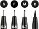 Fiberpen pitt sæt 4ass spidser sort
