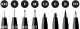 Fiberpen pitt sæt 8ass spidser sort