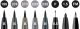 Fiberpen pitt B sæt 8ass sorte & grå