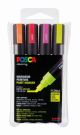 Marker posca PC-5M sæt 4ass neon farver