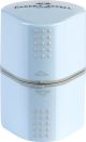 Blyantspidser dobbelt m/beh. Faber grip sky blue