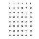 Etiket nr. 1-240 ø12 sort>hvid - 4124