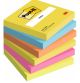 Notesblok med klæb post-it 76x76mm energetic 6ass