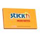 Notesblok med klæb stick'n 76x127mm orange