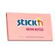 Notesblok med klæb stick'n 76x127mm rosa
