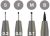 Fiberpen Pitt sæt 4ass spidser warm grey IV