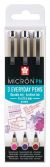 Multiliner pigma micron PN sæt 3 ass red,purple,burgundy
