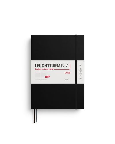 Kalender Leuchtturm 2026 A4+ daglig linjeret hardcover black