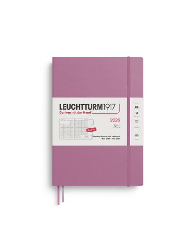 Kalender Leuchtturm 2026 B5 måned+note softcover dusty rose