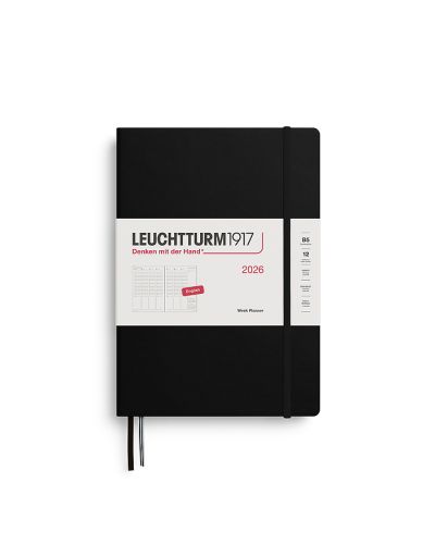 Kalender Leuchtturm 2026 B5 uge+kolonner hardcover black
