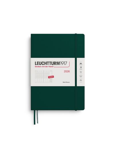 Kalender Leuchtturm 2026 B5 uge+kolonner hardcover forest green