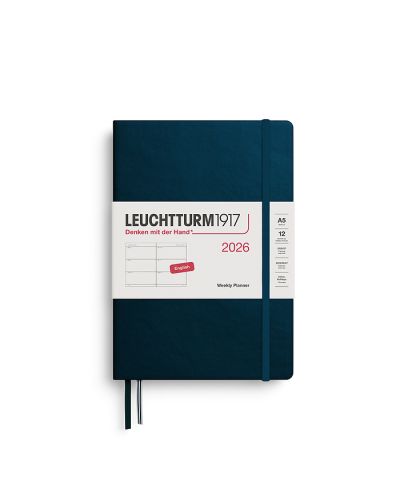 Kalender Leuchtturm 2026 A5 uge hardcover deep sea