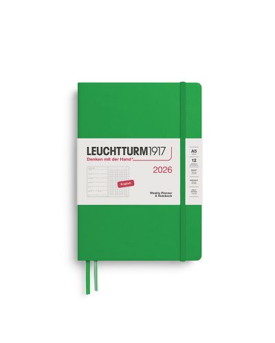 Kalender Leuchtturm 2026 A5 uge+noter dot hardcover spring leaf