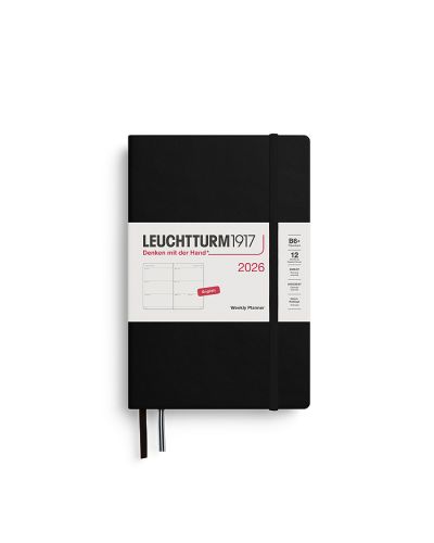 Kalender Leuchtturm 2026 B6+ uge hardcover black